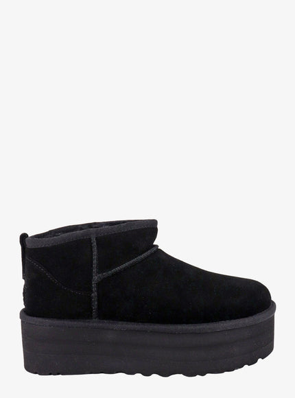 Ugg Classic Ultra Mini Platform Suede Ankle Boots Nero