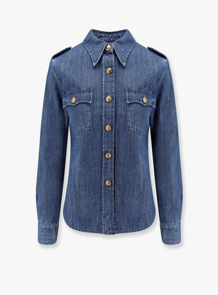 Valentino Denim Shirt With Vlogo Buttons 44