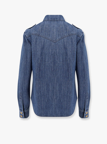Valentino Denim Shirt With Vlogo Buttons