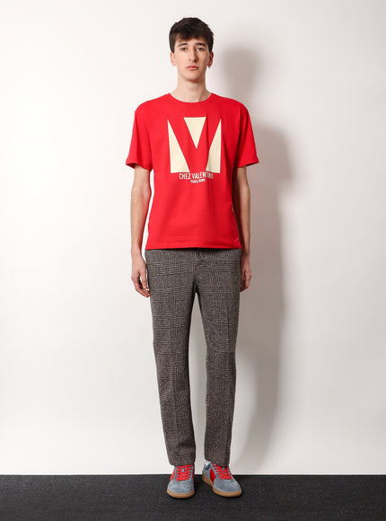 Valentino Cotton T-Shirt With Chez Valentino Print