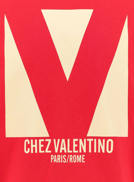 Valentino Cotton T-Shirt With Chez Valentino Print