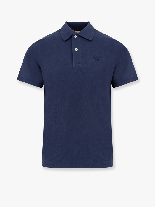 Valentino Cotton Piquet Polo Shirt With Vlogo Embroidery