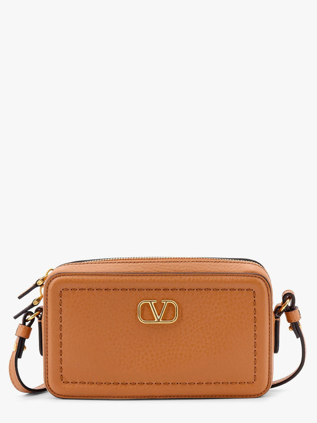 Valentino Garavani Valentino Garavani Alltime Leather Shoulder Bag With Vlogo Signature Detail Uni Marrone