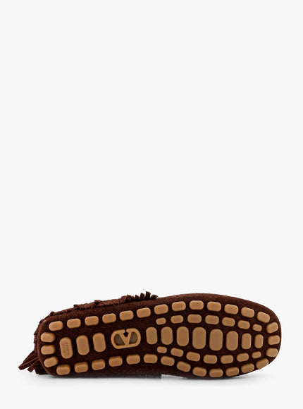 Valentino Garavani Driver Fastaway Suede Loafer With Fringes