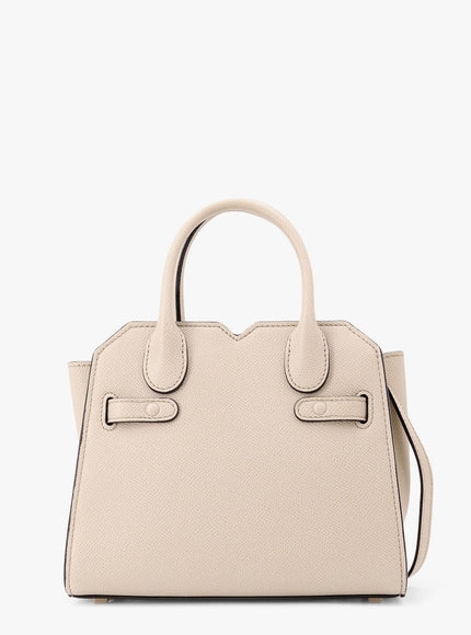 Valextra Leather Handbag With Frontal Walker And Strap