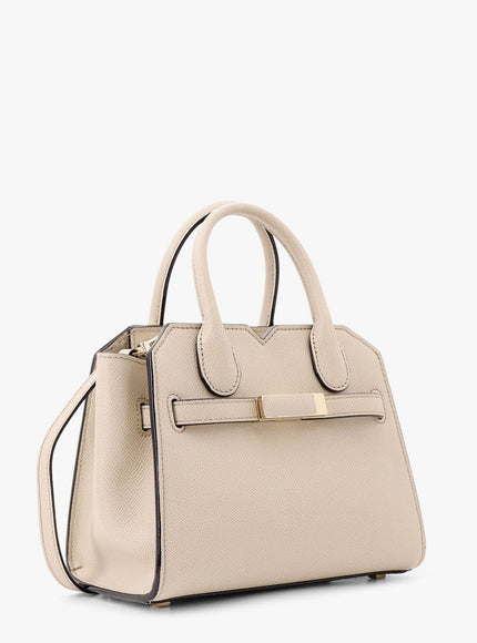 Valextra Leather Handbag With Frontal Walker And Strap