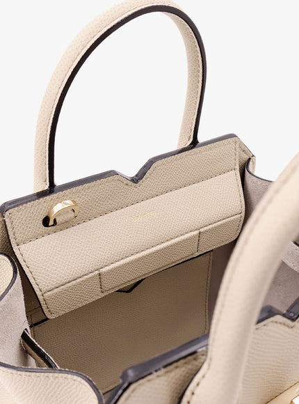 Valextra Leather Handbag With Frontal Walker And Strap