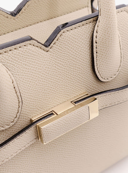 Valextra Leather Handbag With Frontal Walker And Strap