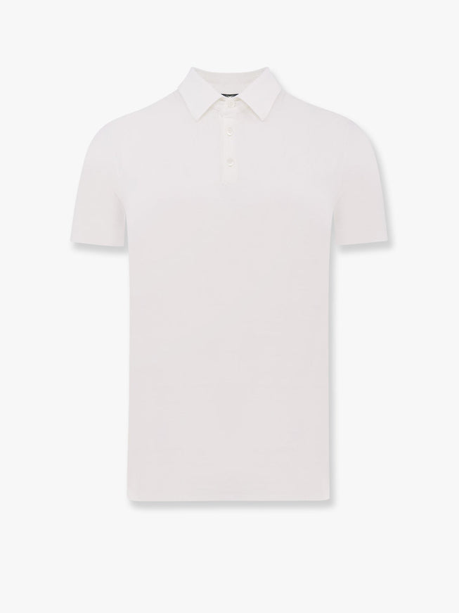 Zanone Icecotton Polo Shirt With Lateral Slits Bianco