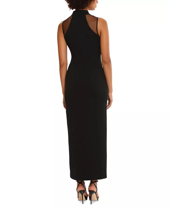 Donna Morgan Women's Mock-Neck Sleeveless Slit-Front Dress - Black - Size 2 Donna Morgan Women's Mock-Neck Sleeveless Slit-Front Dress - Black - Size 2