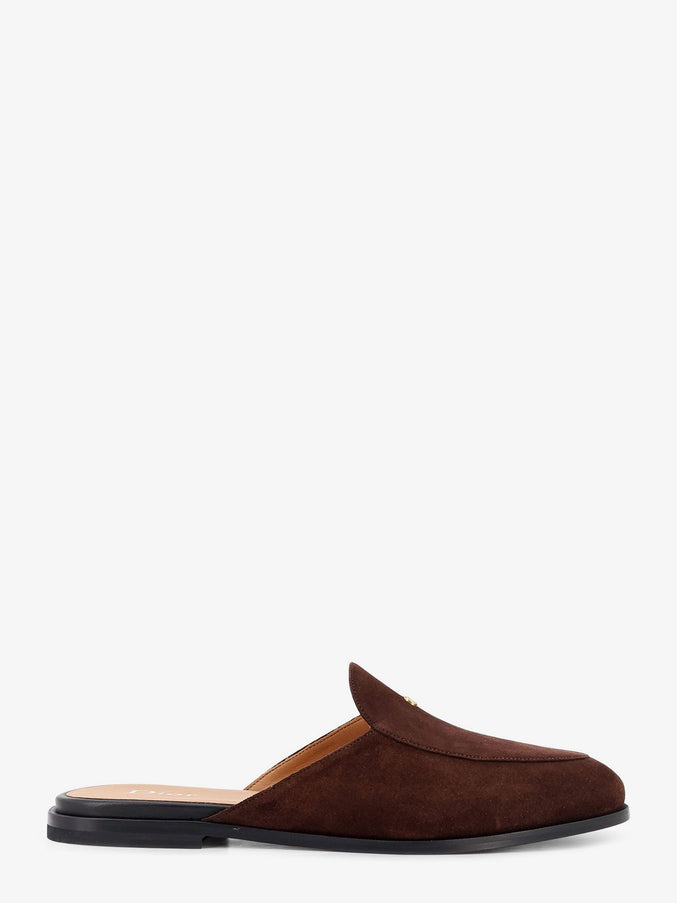 Dior Antibes Suede Mules Sandals Darkbrown