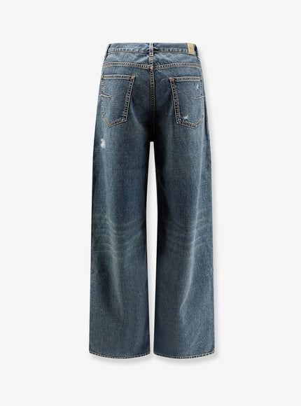 Dior Destroyed-Effect Blue Denim Jeans