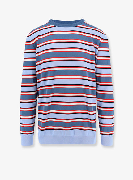 Dior Cotton Sweater With Striped Pattern Bleu