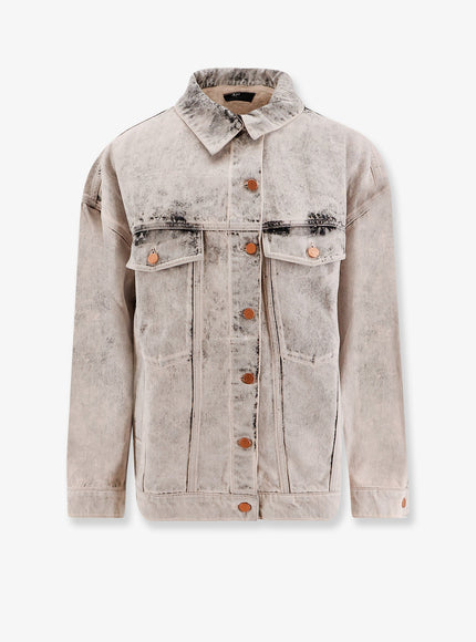 3X1 Bleached Denim Jacket Blush Crystal