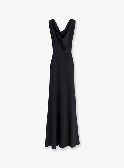 Actualee Satin Long Dress Black
