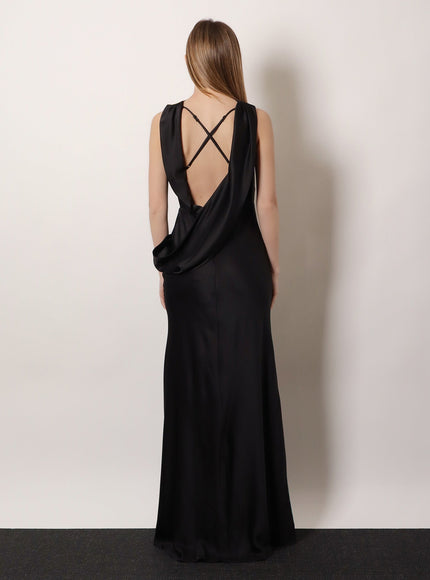 Actualee Satin Long Dress