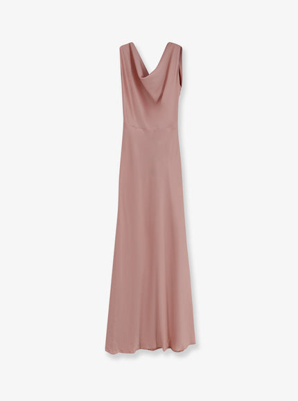 Actualee Satin Long Dress Rosa