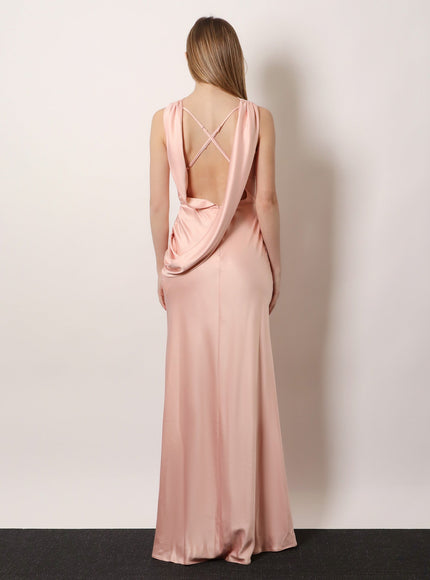Actualee Satin Long Dress