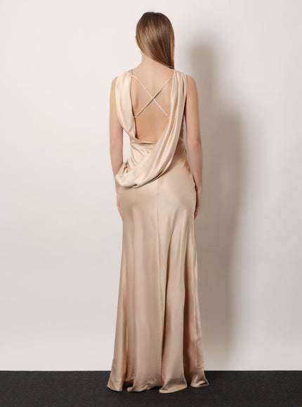 Actualee Satin Long Dress