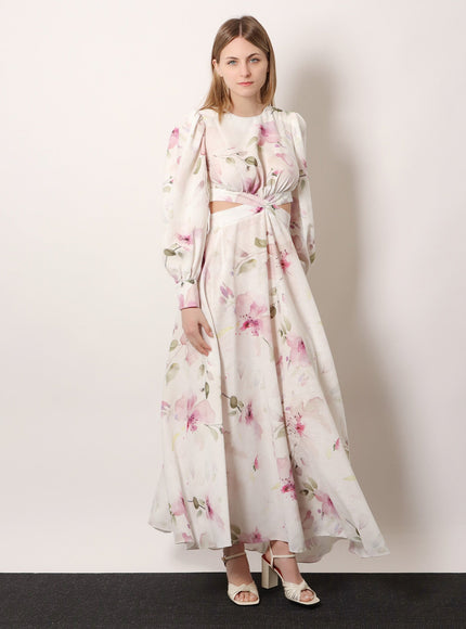 Actualee Linen And Cotton Blend Long Dress