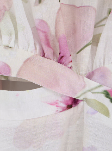 Actualee Linen And Cotton Blend Long Dress