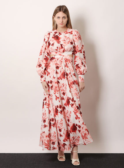 Actualee Linen And Cotton Blend Long Dress