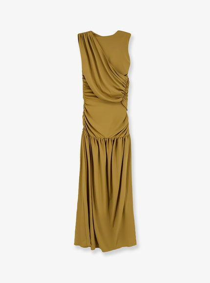 Actualee Draped Long Dress Beige