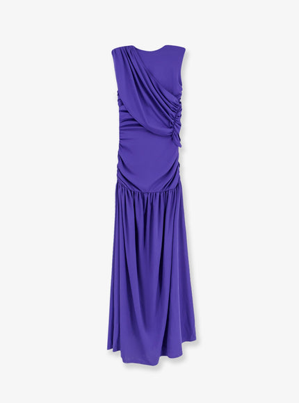 Actualee Draped Long Dress Purple