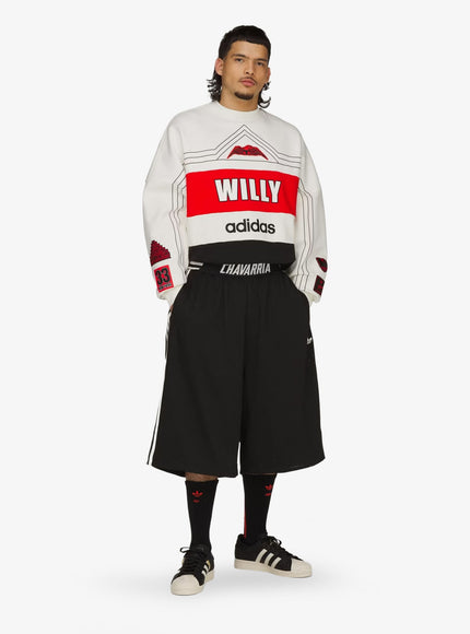 Adidas X Willy Chavarria Recycled Nylon Bermuda Shorts With Printed Logo On The Front
