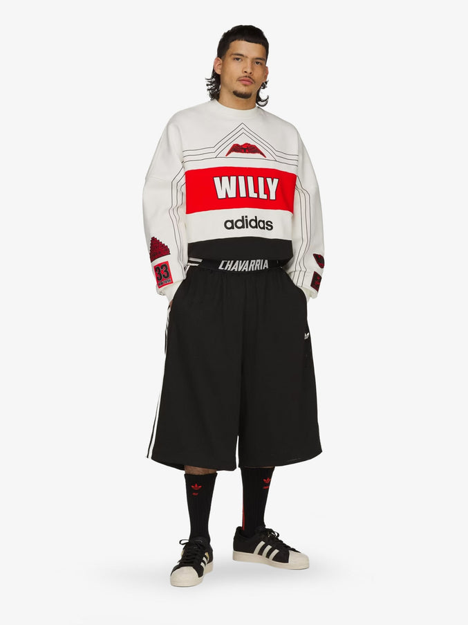 Adidas X Willy Chavarria Recycled Nylon Bermuda Shorts With Printed Logo On The Front