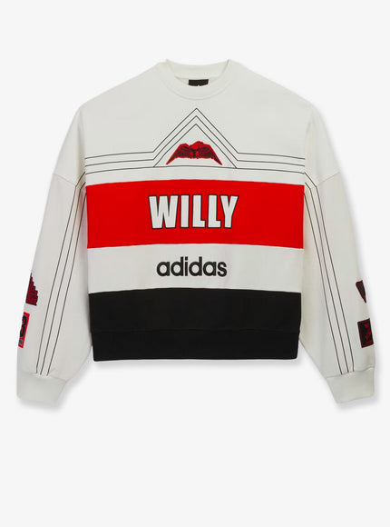 Adidas X Willy Chavarria Wc Ny Ball Crew Cotton Sweatshirt Offwhite