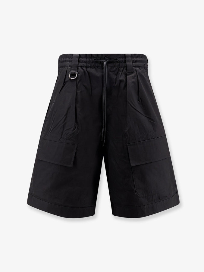 Adidas Y-3 Cotton Blend Cargo Bermuda Shorts Black