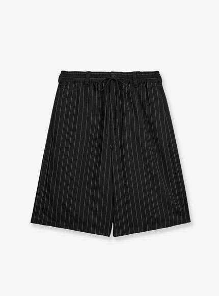 Adidas Y-3 Pinstriped Fabric Bermuda Shorts Black