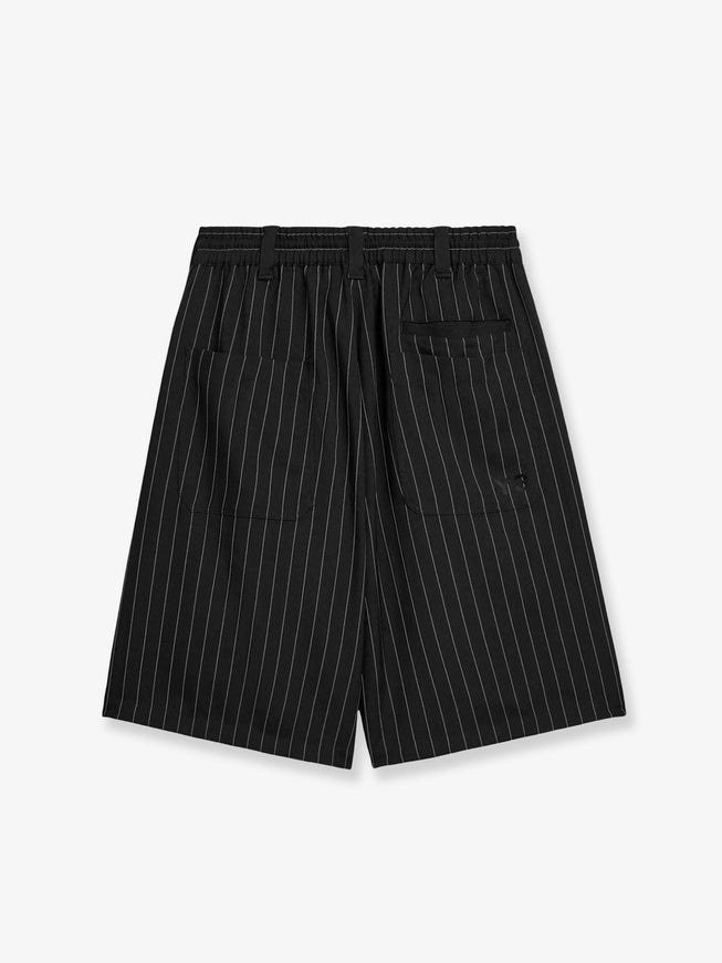 Adidas Y-3 Pinstriped Fabric Bermuda Shorts