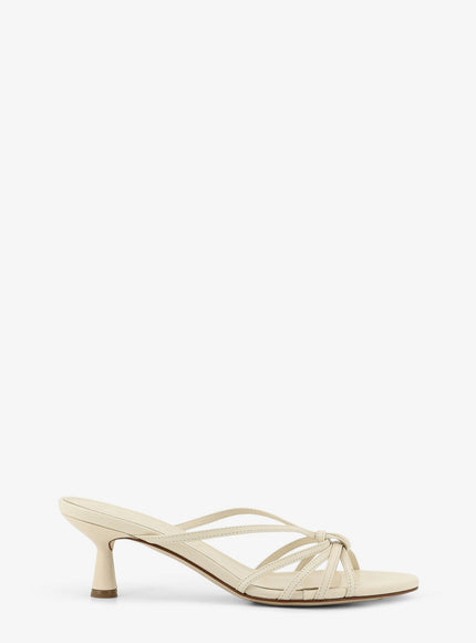 Aeyde Abby Leather Sandals Creamy