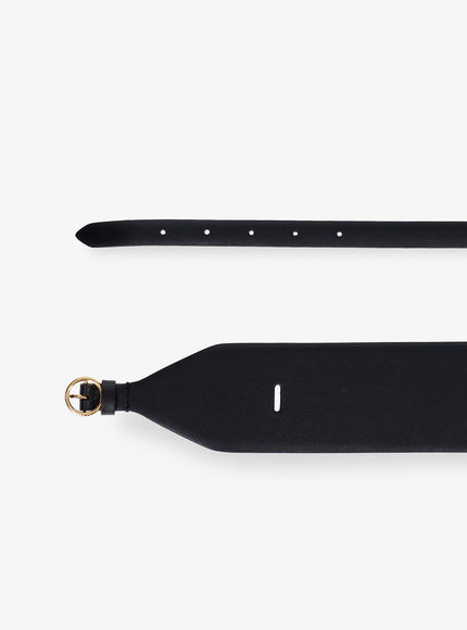 Alaia Maxi Leather Belt With Metal Buckle