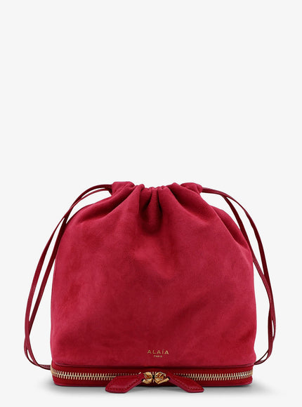 Alaia Le Pochon Suede Crossbody Bag Uni Framboise