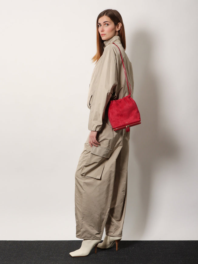 Alaia Le Pochon Suede Crossbody Bag