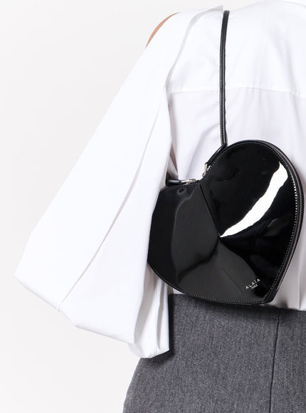 Alaia Le Coeur Patent Leather Crossbody Bag