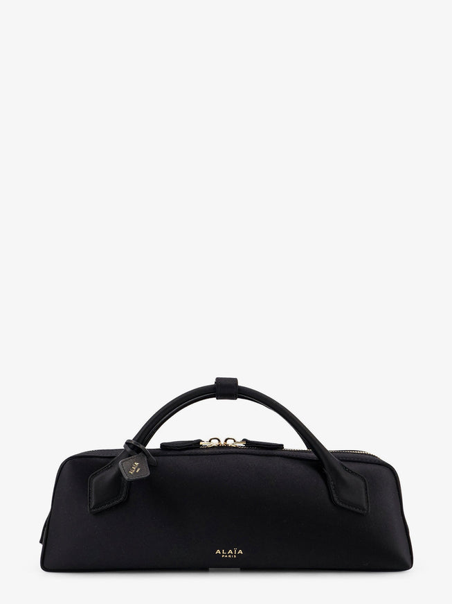 Alaia Le Teckel Satin Handbag With Logo On The Front Uni Noir