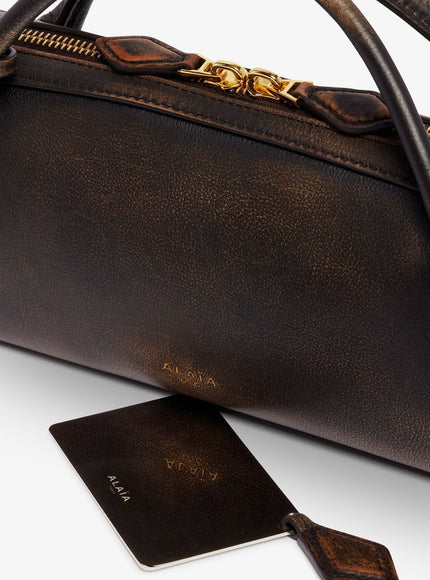 Alaia Teckel Used-Effect Leather Handbag