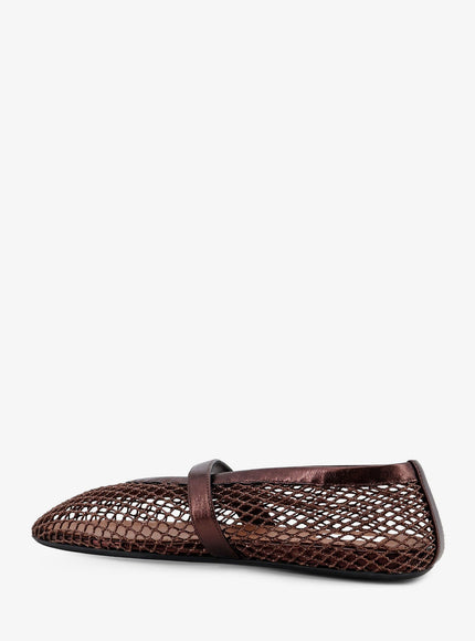 Alaia Ballet Flats Glitter Mesh And Leather Ballerinas