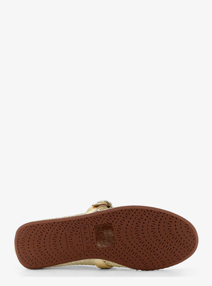 Alaia Ballet Flats Glitter Mesh And Leather Ballerinas