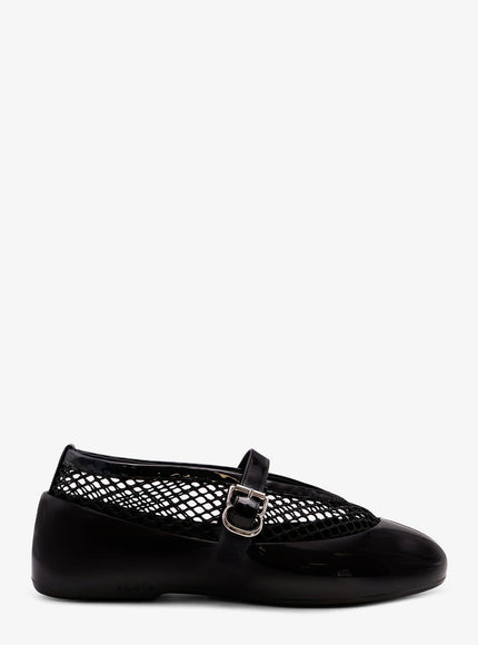 Alaia Rubber Flat Mesh Ballerinas Noir