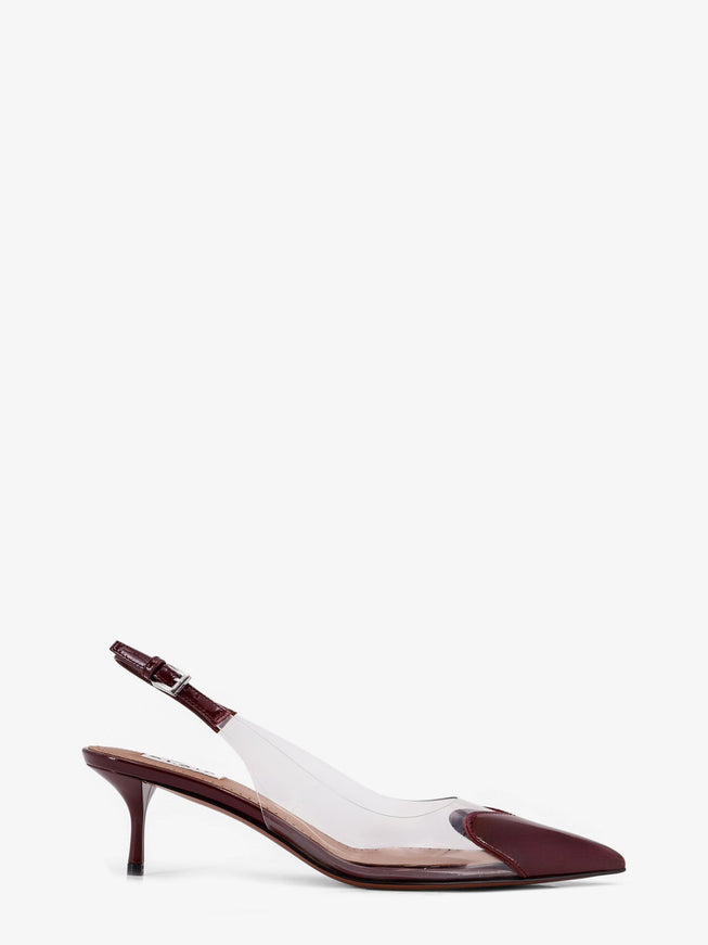 Alaia Le Coeur Pvc And Leather Slingback Décolleté Rouge Grenat