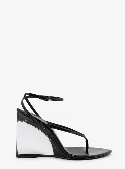 Alaia Leather Sandals With Plexiglass Heels Noir