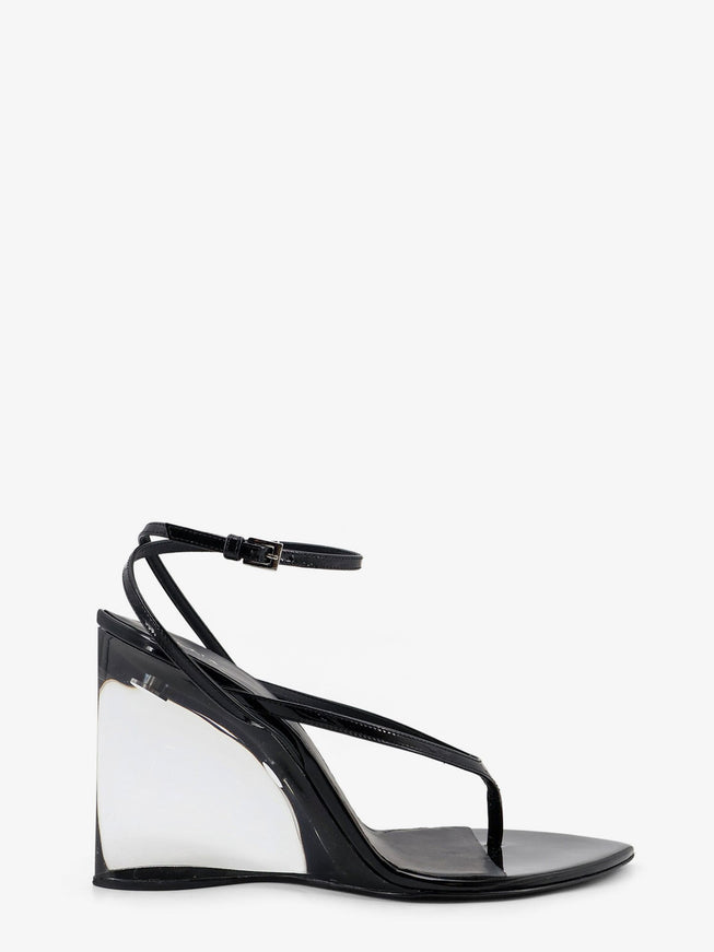 Alaia Leather Sandals With Plexiglass Heels Noir
