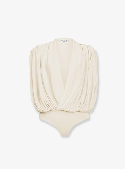 Alaia Hooded Body Viscose Top 38 Panna Cotta