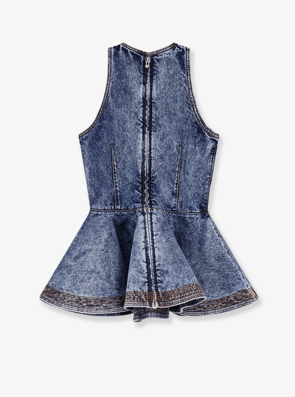 Alaia Peplum Denim Top