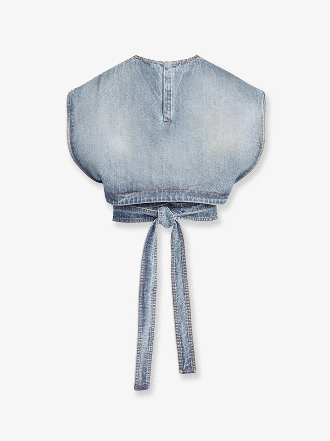Alaia Belted Denim Top